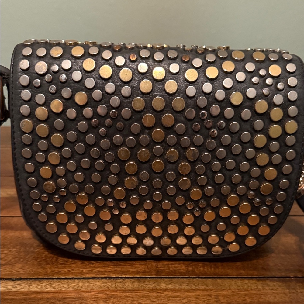 Michael Kors Black and Gold Studded Crossbody - Picture 3 of 12